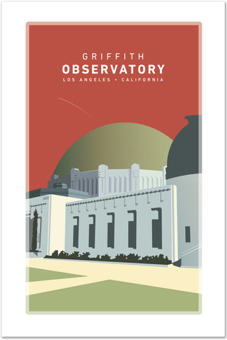 Original Griffith Observatory Poster in Red