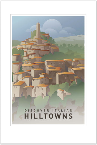 Original Italian Hilltown Travel Poster