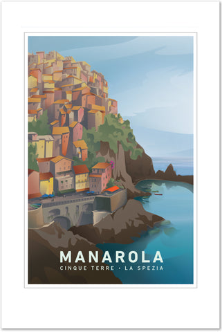 Original Manarola/Cinque Terre, Italy Travel Poster