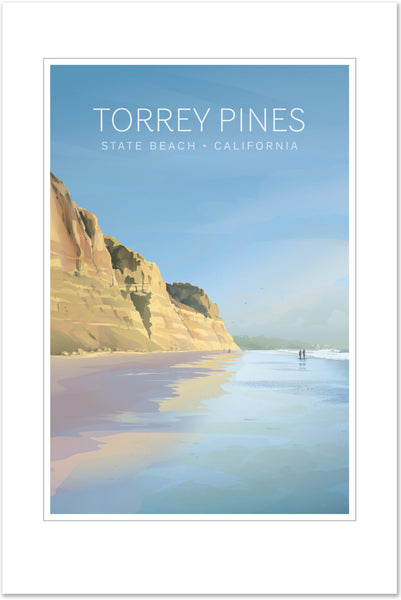 Torrey Pines State Beach Original Poster, La Jolla, California