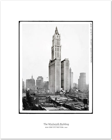 Woolworth Building Vintage Poster, New York City Historic Architecture